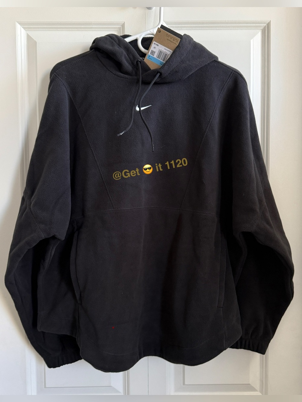Nike One Women's Oversized Therma-FIT Pullover Fleece Hoodie FV8076-010 Black M - Picture 4 of 12